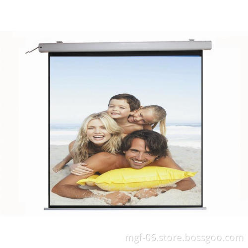 Linda series aluminum casing white projector screen with remote control